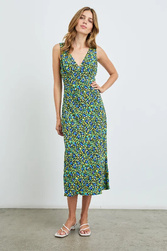 AUDRINA DRESS - ABSTRACT GARDEN