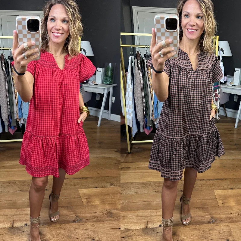 Better Place For You Plaid Gingham Dress - Multiple Options