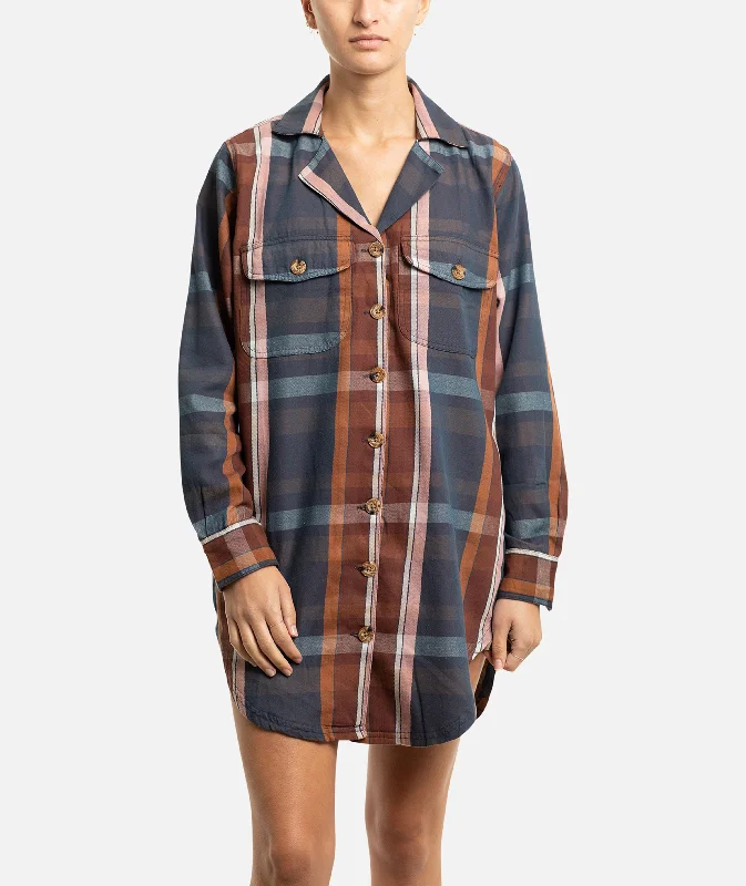 Bonita Flannel Dress - Patina