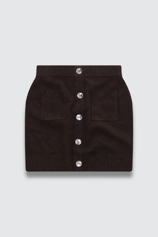 COLORUSH Cashmere Marvin Mini Skirt / Brownie