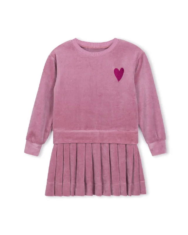 Ferry - Velour Heart Printed Dress