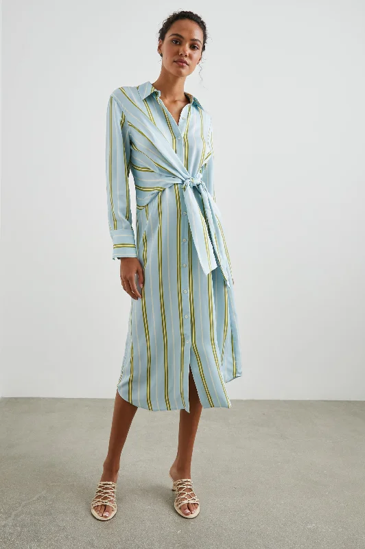 LACEY DRESS - HONEYDEW STRIPE