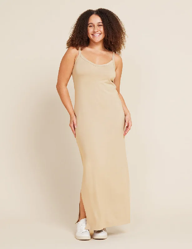 V-Neck Slip Dress - Stone