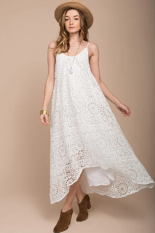 Aroura Crochet Maxi Dress White