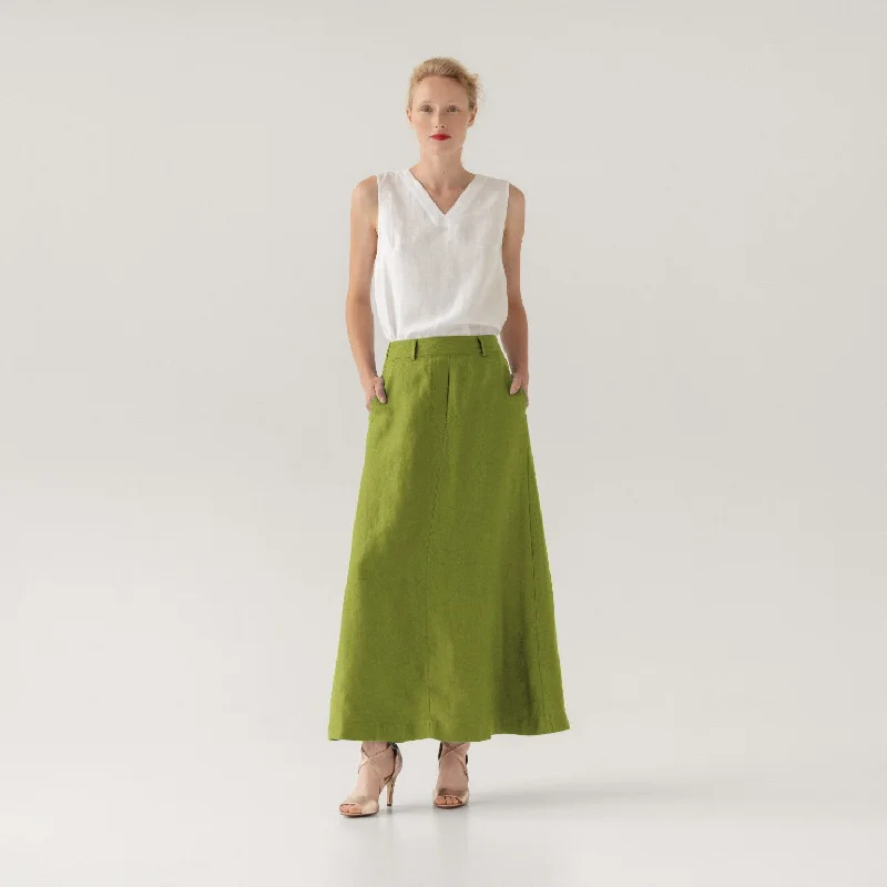 Cardamom Seed Linen Gardenia Skirt