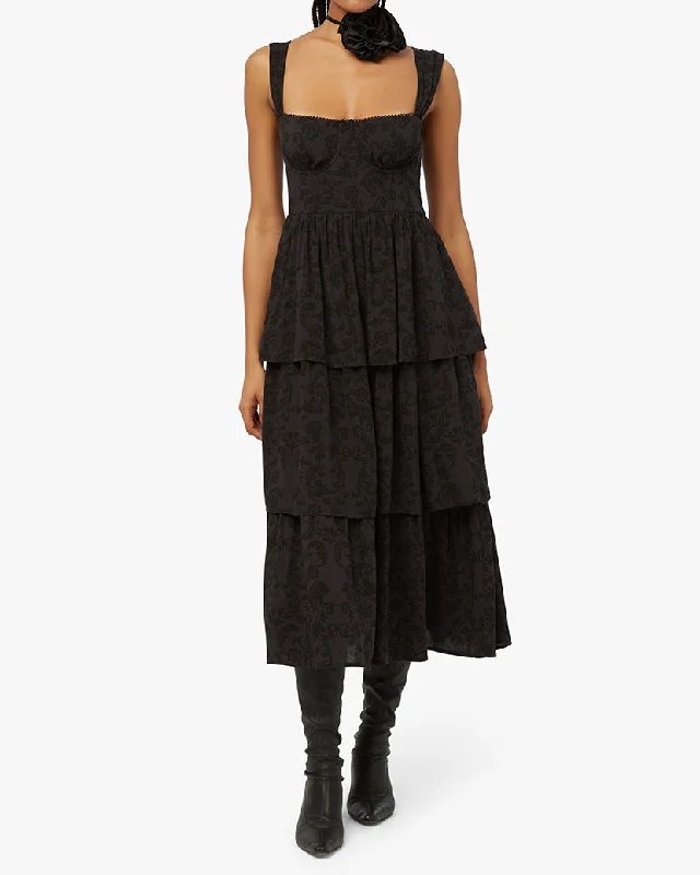 Corset Poplin Moody Baroque Maxi Dress