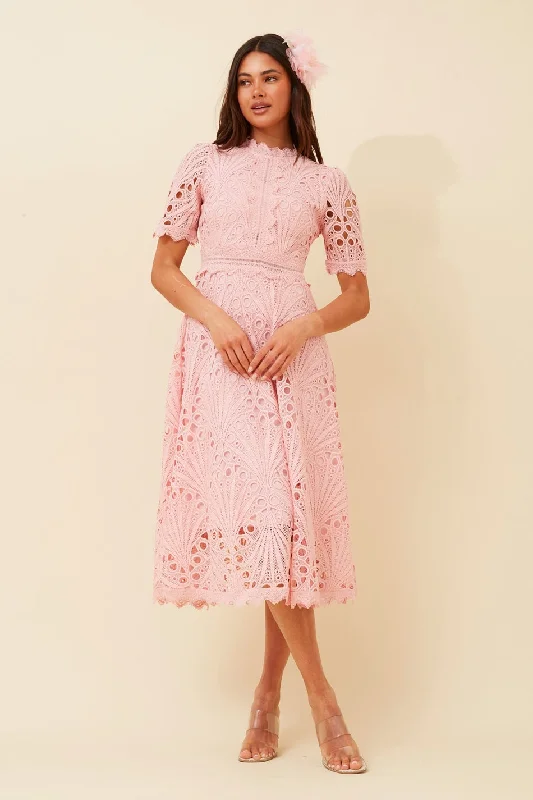 ESMERALDA LACE MIDI DRESS