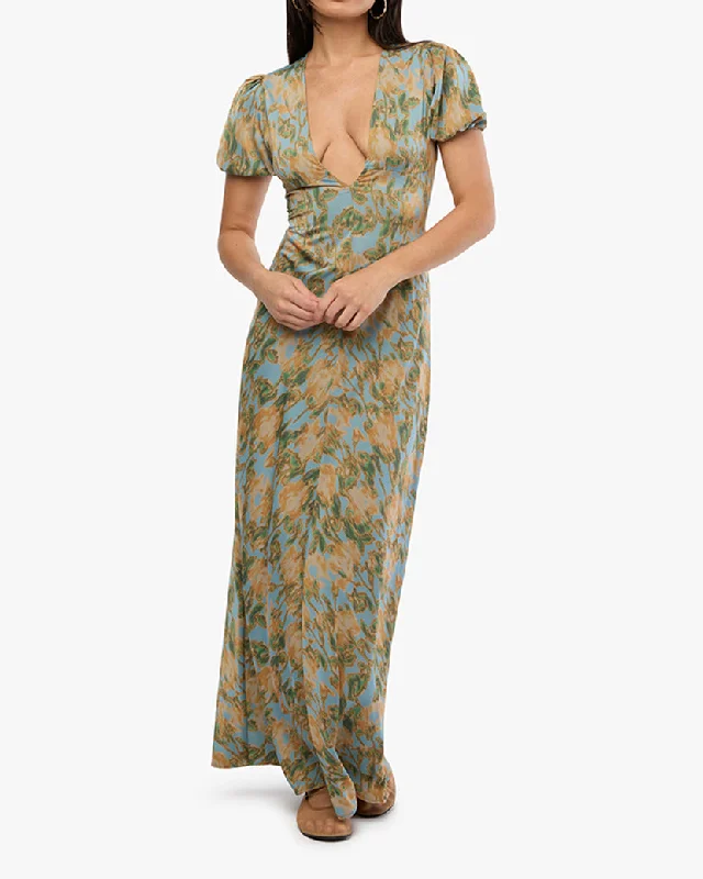 Puff Sleeve Maxi Dress