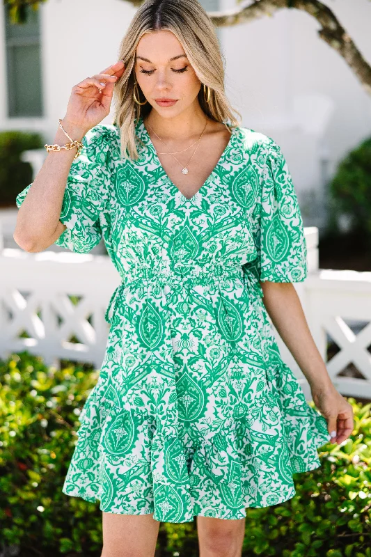 Wanna Be With You Green Floral Dress